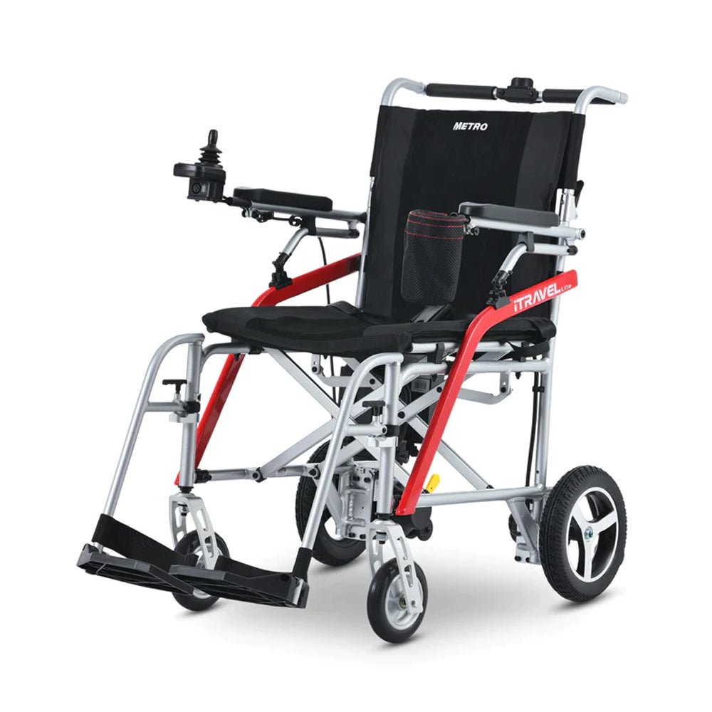 Metro Mobility iTravel Lite 24V/10AH 200W Premium Portable Folding Power Wheelchair, 220LBS (SAK97362)