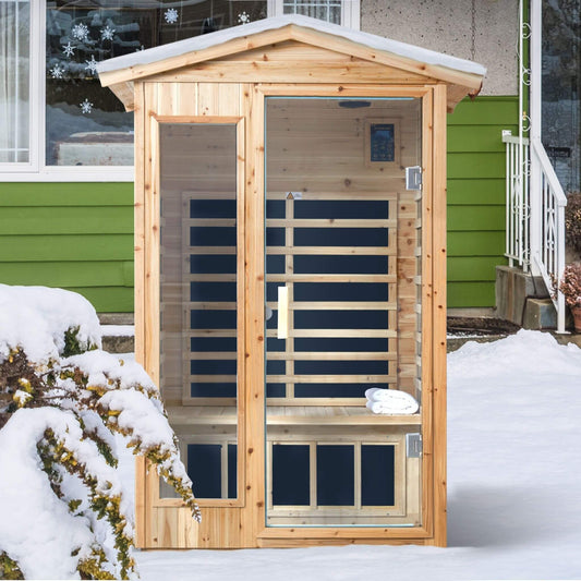 Thermora 2-Person Outdoor Infrared Sauna With Bluetooth Audio And LED Lighting (SAK28694)