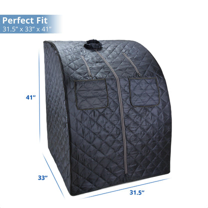 Oversized Portable Steam Sauna for Weight Loss, Detox & Relaxation at Home, Chair Included - Dark Blue