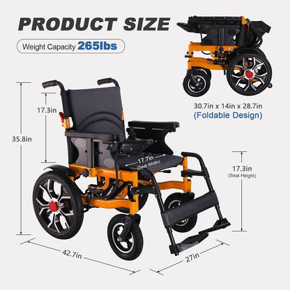 18-Inch Heavy-Duty 500W Electric Mobility Power Wheelchair, 265LBS (98471625)