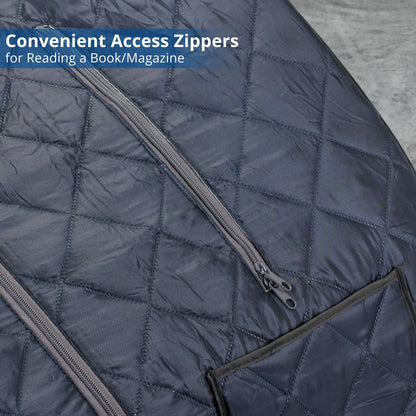 Oversized Portable Steam Sauna for Weight Loss, Detox & Relaxation at Home, Chair Included - Dark Blue