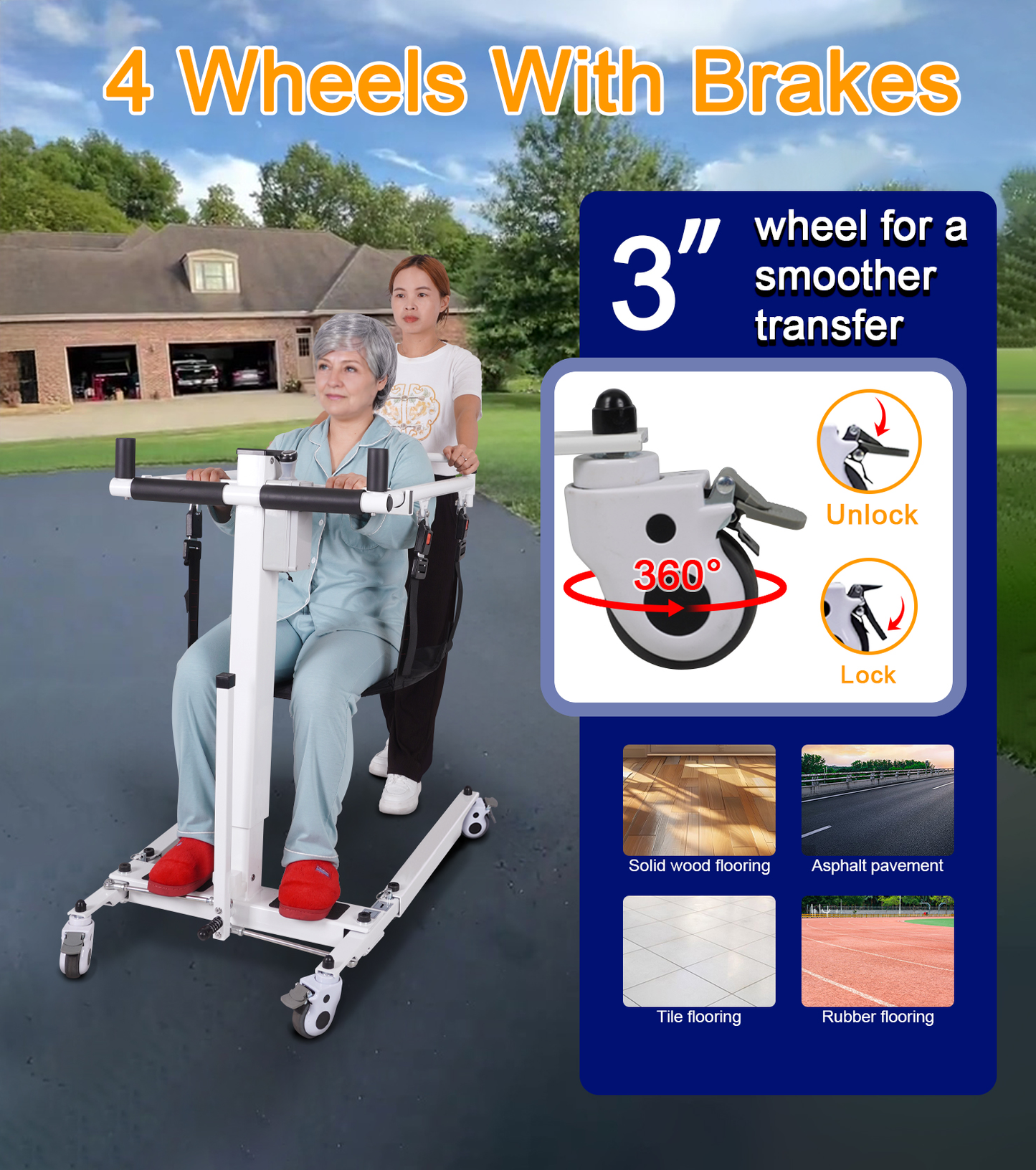 Electric Lift Transfer Patient to Car, Transport Device for Elderly Home Use, Disability Aid Product for Adults, Caregiver Supplies