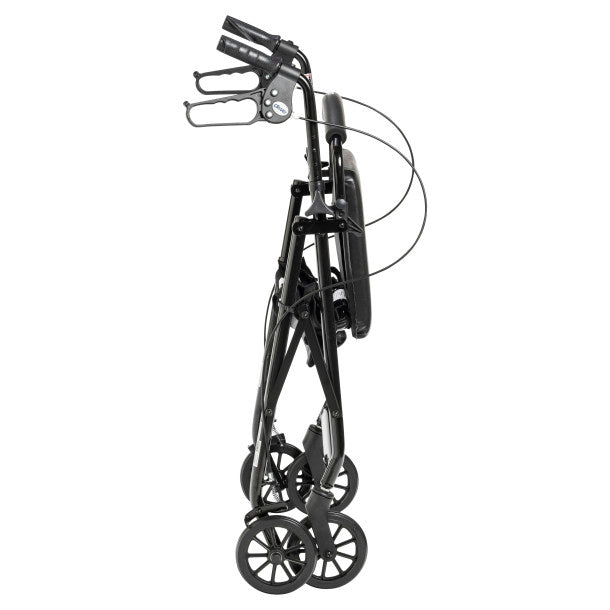 Rollator Rolling Walker with 6" Wheels, Fold Up Removable Back Support and Padded Seat