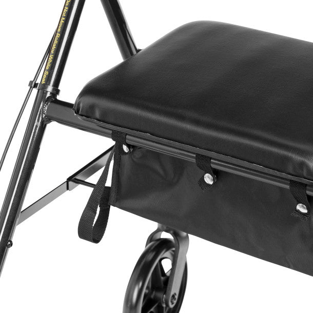 Rollator Rolling Walker with 6" Wheels, Fold Up Removable Back Support and Padded Seat