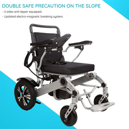 Acurest Premium Electric Aluminum Alloy Portable Folding Wheelchair, 500W (SAK37275)