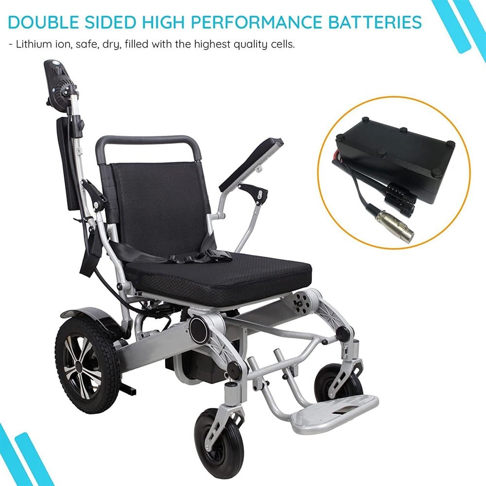 Acurest Premium Electric Aluminum Alloy Portable Folding Wheelchair, 500W (SAK37275)
