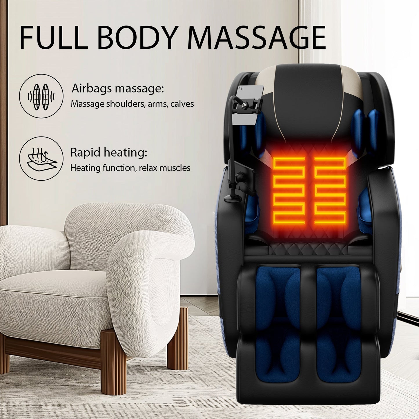 Airvana Imperium Full-Body Zero Gravity Massage Recliner Chair With Ambient Lighting (SAK34591)