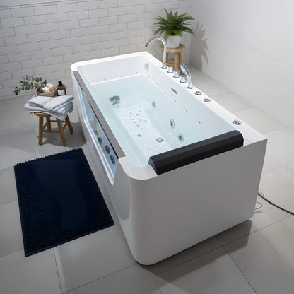 Alora 67-Inch 7-Jets Hydrotherapy Whirlpool Bathtub With Glass Panel (SAK13589)