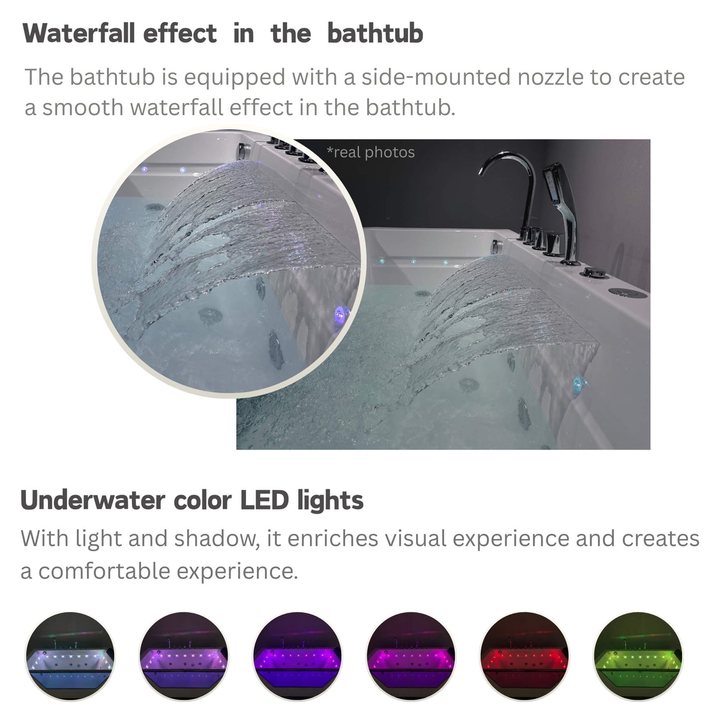 Alora 67-Inch 7-Jets Hydrotherapy Whirlpool Bathtub With Glass Panel (SAK13589)