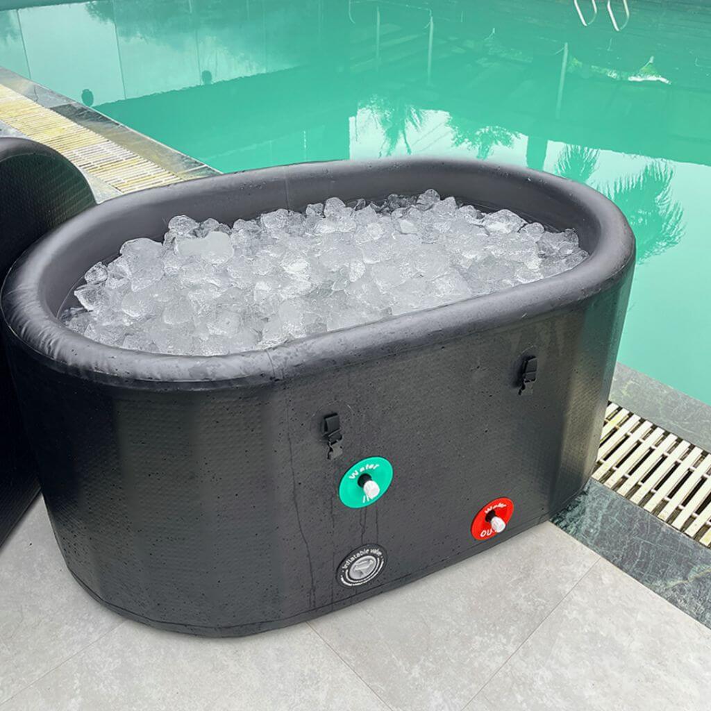 Extra Large Portable Ice Bath Tub X Pro with 2 Tags for Water Chiller Compatibility and Prolonged Temperature Retention