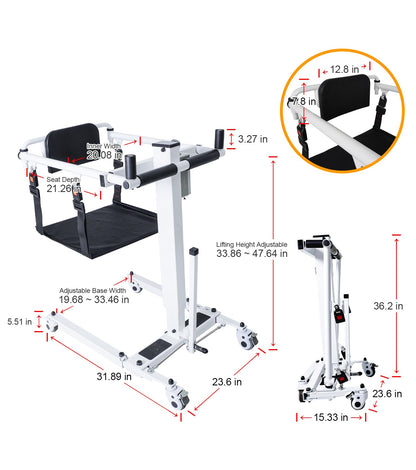 Electric Lift Transfer Patient to Car, Transport Device for Elderly Home Use, Disability Aid Product for Adults, Caregiver Supplies