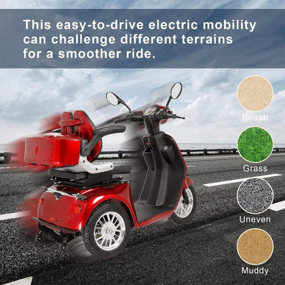 Zvg Heavy-Duty All-Terrain Electric Powered Mobility Scooter For Seniors & Adults, 800W (SAK96314)