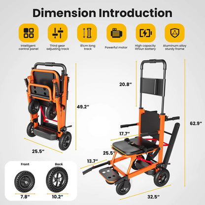 Motivo Heavy-Duty Motorized Stair Climbing Wheelchair, 440LBS [FDA-Approved] (SAK47103)