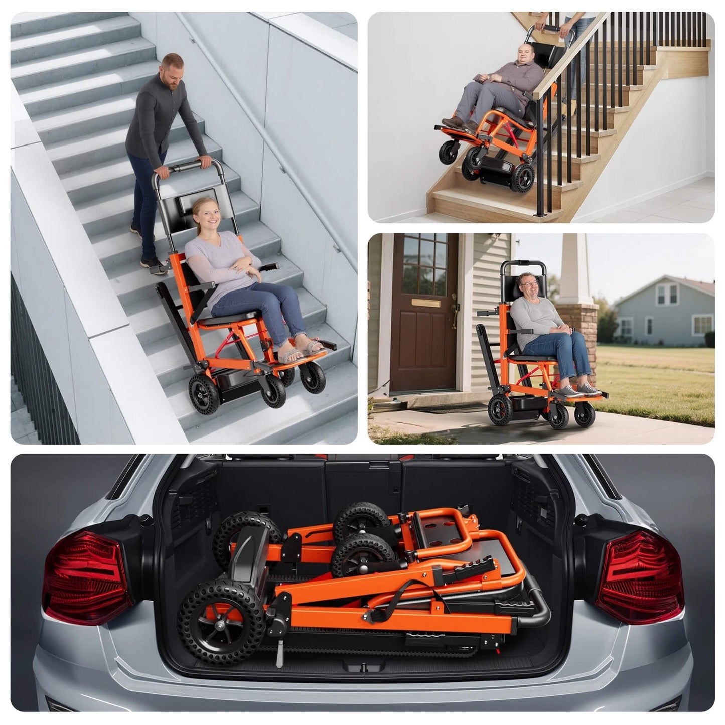 Motivo Heavy-Duty Motorized Stair Climbing Wheelchair, 440LBS [FDA-Approved] (SAK47103)