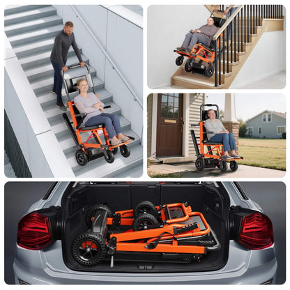 Motivo Heavy-Duty Motorized Stair Climbing Wheelchair, 440LBS [FDA-Approved] (SAK47103)