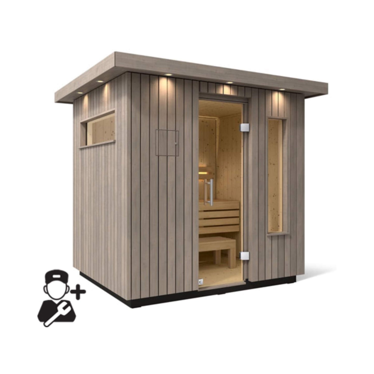 Kohler C2 Outdoor Weathered Gray Spruce Sauna Kit (SAK39184)