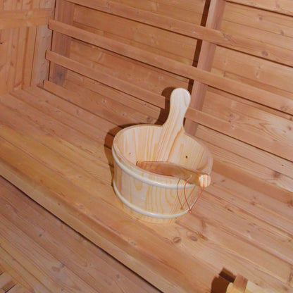 Thermora Large Premium American White Oak Outdoor Wooden Barrel Sauna With 4.5KW Sauna Heater (SAK45968)