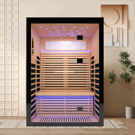 Thermora Luxury 2-Person Canadian Hemlock Wood Far Infrared Home Sauna (SAK02184)