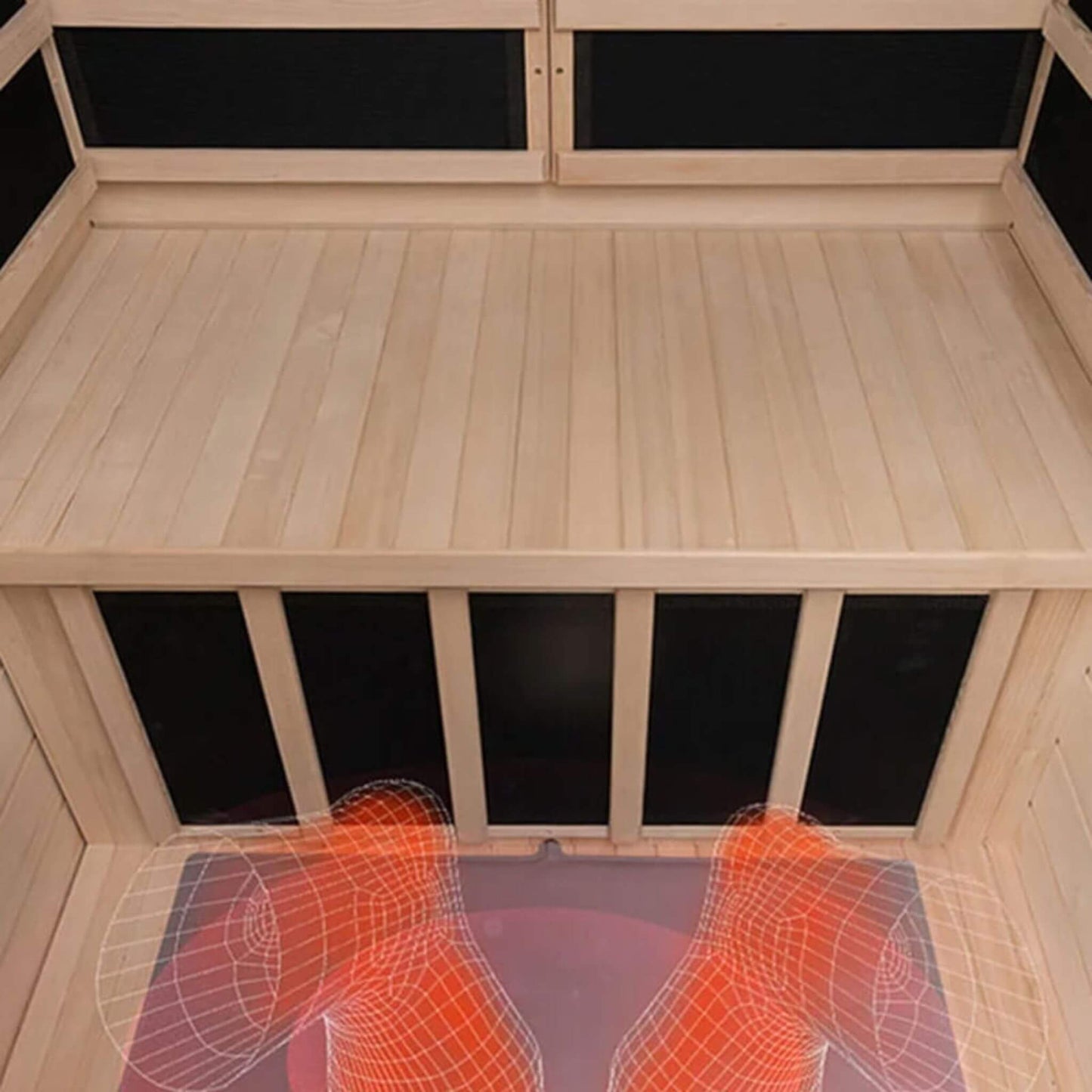 Thermora Luxury 2-Person Hemlock Wood FAR Infrared Sauna Room W/ Glass Door, 1750W (SAK81525)