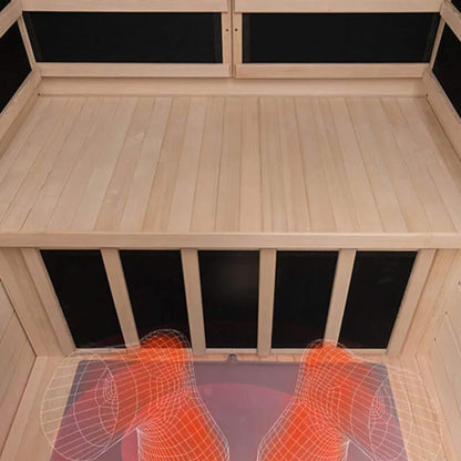 Thermora Luxury 2-Person Hemlock Wood FAR Infrared Sauna Room W/ Glass Door, 1750W (SAK81525)