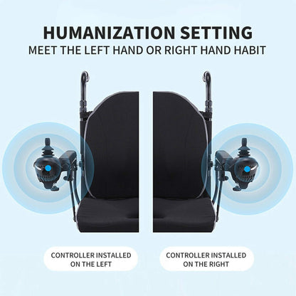 Maidesite 17.5-Inch Wide Seat Lightweight Electric Folding Wheelchair, 500W (SAK33689)