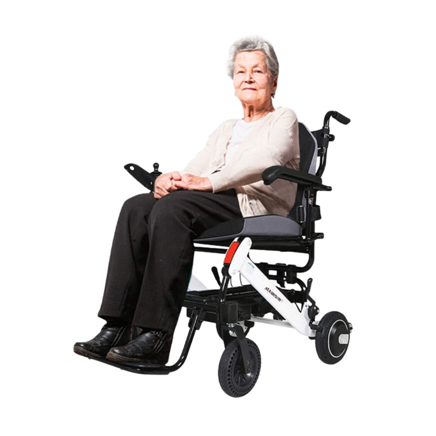 Maidesite 17.5-Inch Wide Seat Lightweight Electric Folding Wheelchair, 500W (SAK33689)