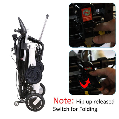 Maidesite 17.5-Inch Wide Seat Lightweight Electric Folding Wheelchair, 500W (SAK33689)