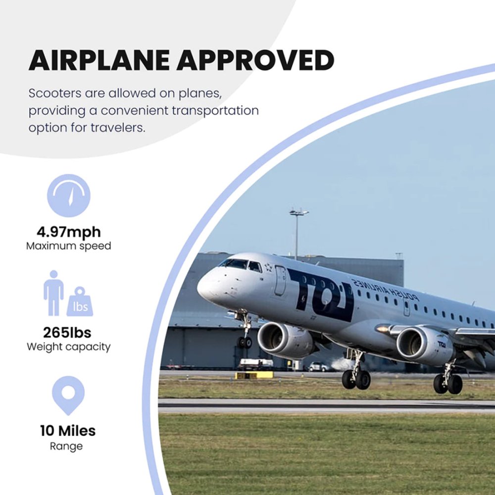 Metro Mobility Air Classic Electric 24V/12AH 250W Airline Approved Portable Folding Mobility Scooter, 265LBS (SAK96425)