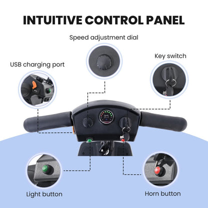 Metro Mobility Air Classic Electric 24V/12AH 250W Airline Approved Portable Folding Mobility Scooter, 265LBS (SAK96425)