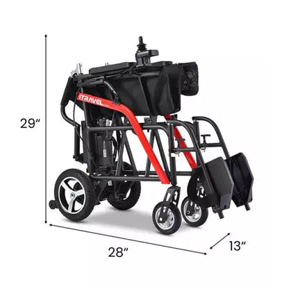 Metro Mobility iTravel Lite 24V/10AH 200W Premium Portable Folding Power Wheelchair, 220LBS (SAK97362)
