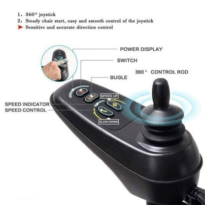PCMOS WD602 17.5-Inch Heavy-Duty Electric Motorized Lightweight Wheelchair, 250LBS (SAK56491)