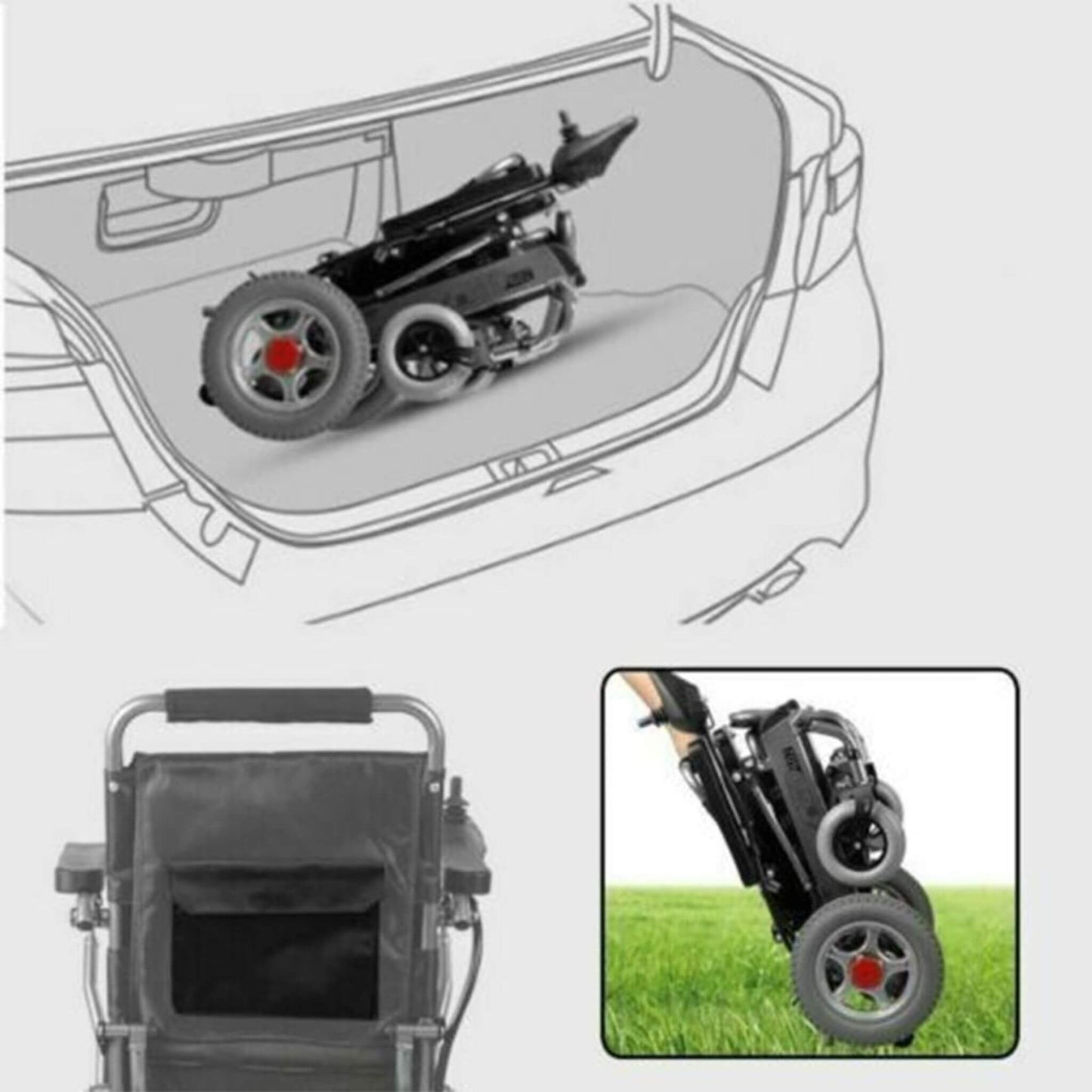 PCMOS WD602 17.5-Inch Heavy-Duty Electric Motorized Lightweight Wheelchair, 250LBS (SAK56491)
