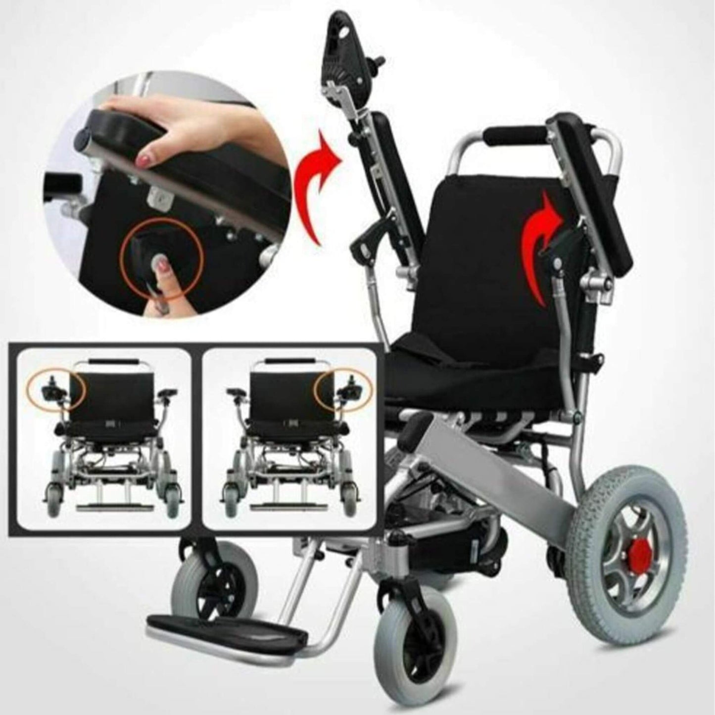 PCMOS WD602 17.5-Inch Heavy-Duty Electric Motorized Lightweight Wheelchair, 250LBS (SAK56491)