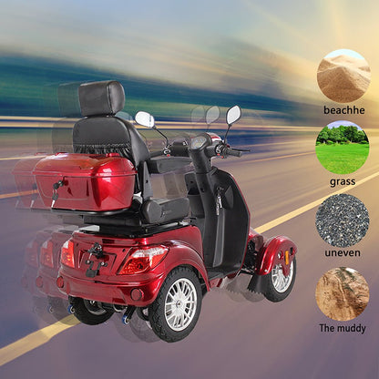 Zvg Premium 4-Wheel Electric Motorized Adults Travel Mobility Scooter For Adults, 800W (SAK94712)