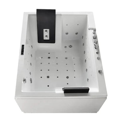 Alora 71-Inch Premium Modern Acrylic Soaking Bathtub With Bubble Jets And LED Lighting (SAK26415)