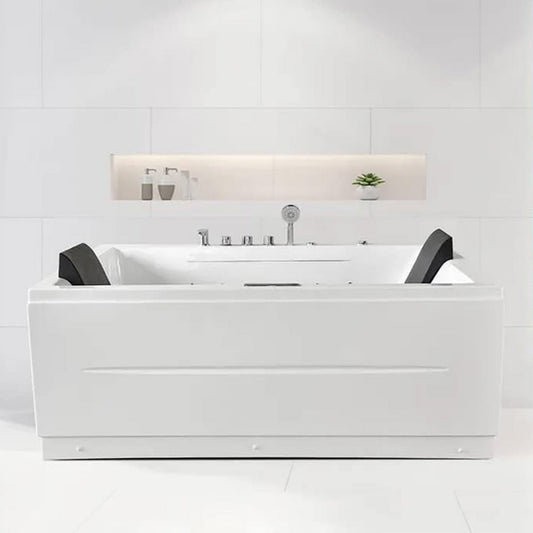 Alora 71-Inch Premium Modern Acrylic Soaking Bathtub With Bubble Jets And LED Lighting (SAK26415)