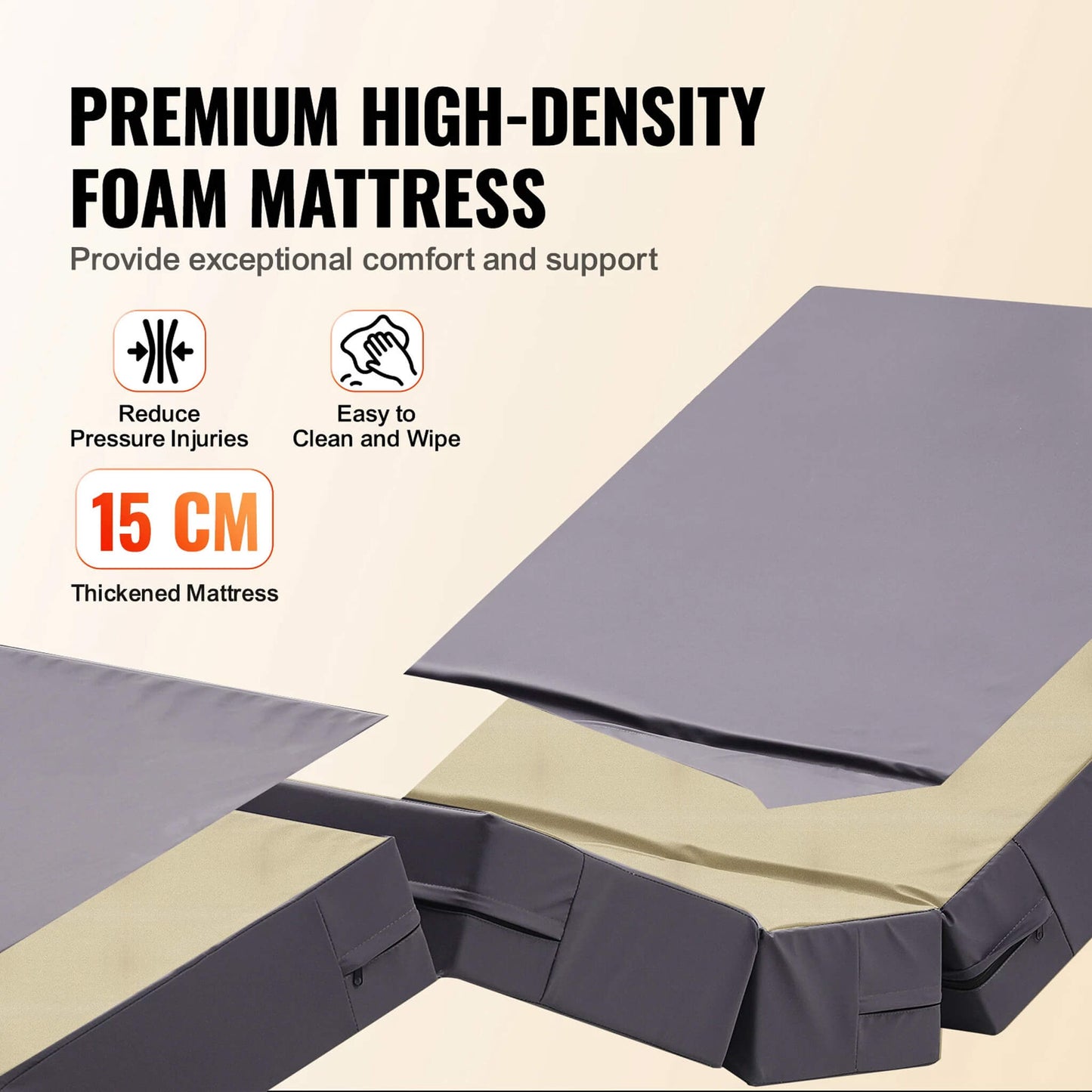 Premium Full Electric 3-Function Medical ICU Hospital Bed, 440LBS (SAK15624)