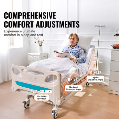 Premium Full Electric 3-Function Medical ICU Hospital Bed, 440LBS (SAK15624)