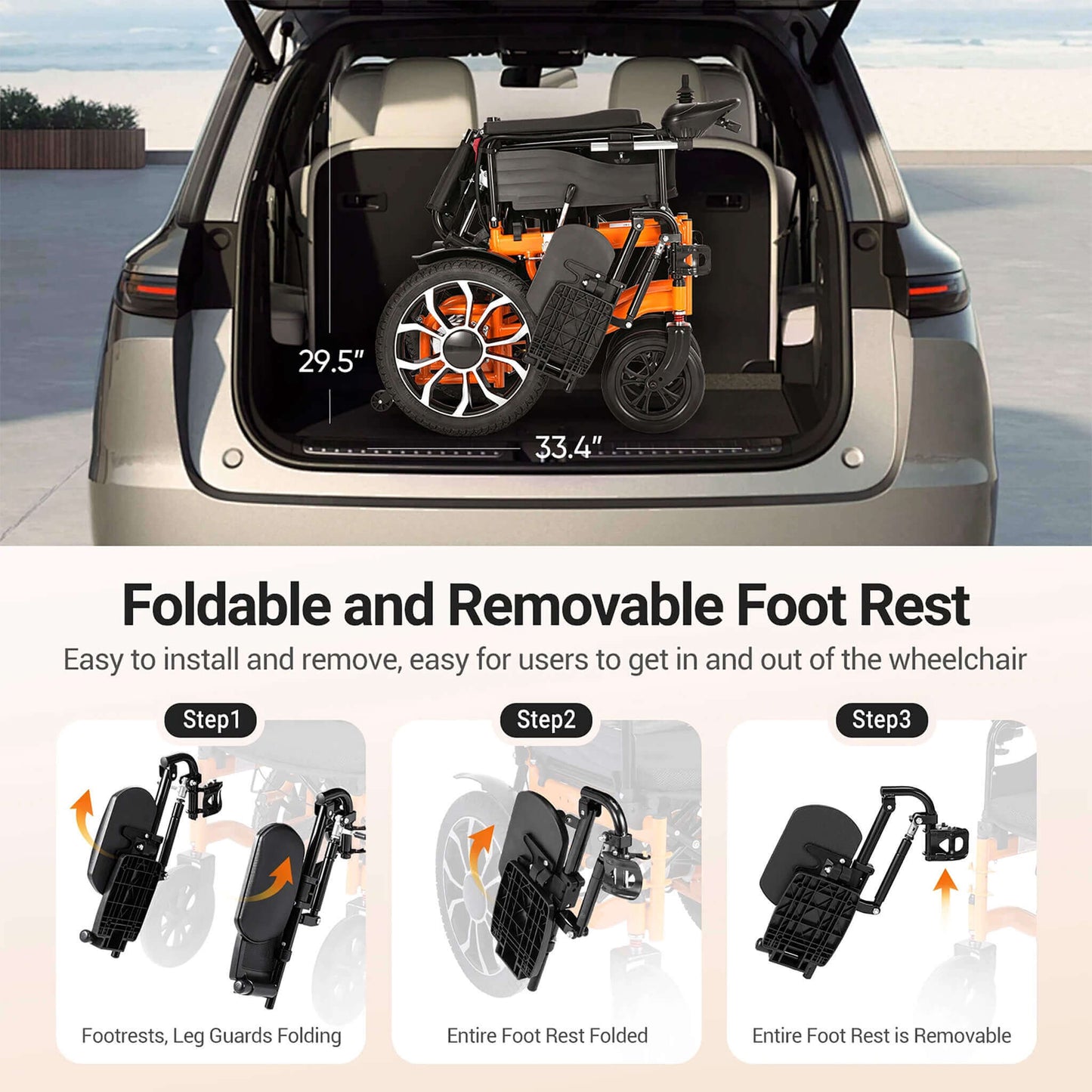 Motivo Premium Lightweight Electric Full Reclining Motorized Foldable Wheelchair (SAK91516)