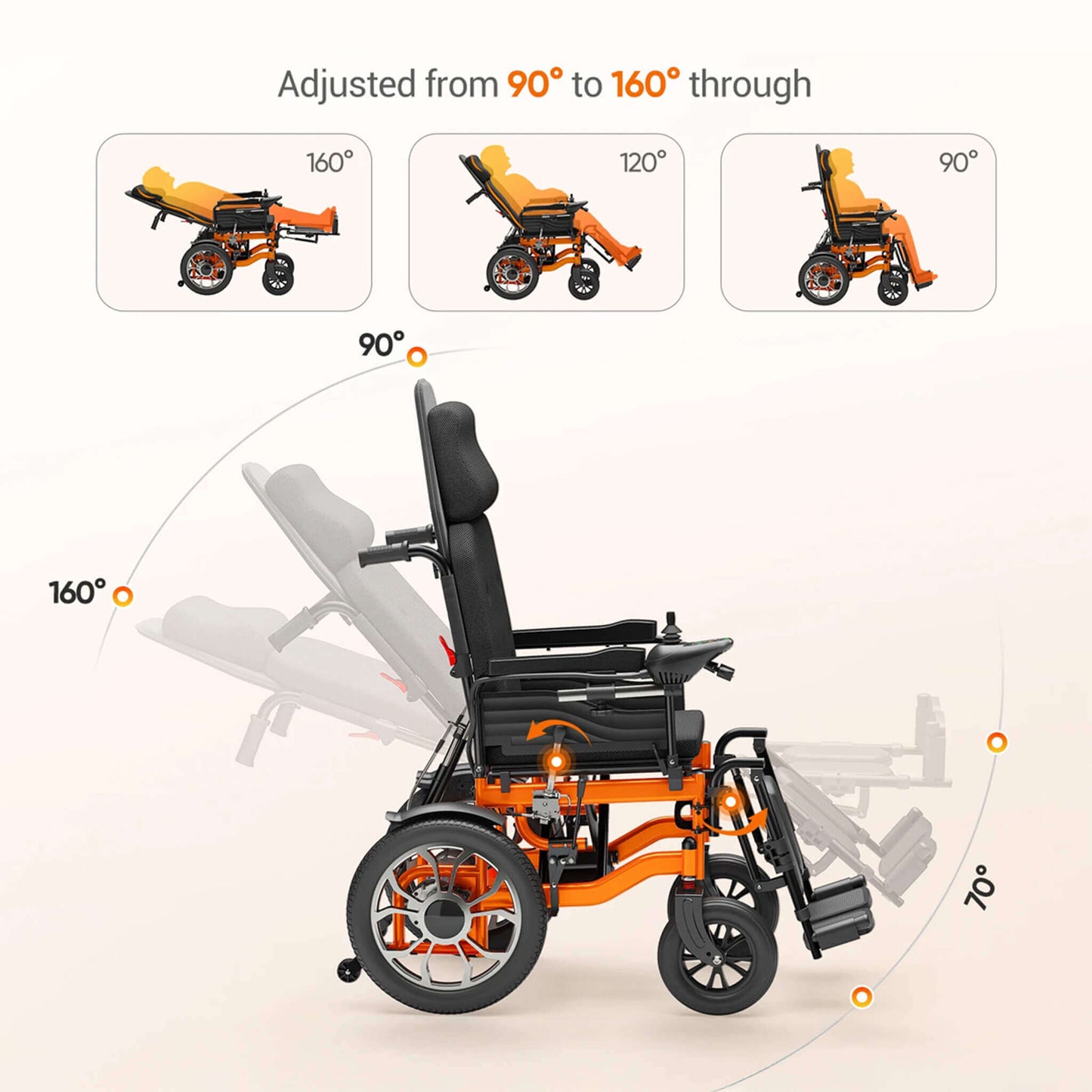 Motivo Premium Lightweight Electric Full Reclining Motorized Foldable Wheelchair (SAK91516)