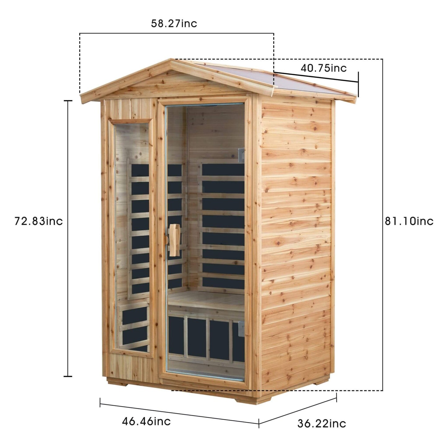Thermora 2-Person Outdoor Infrared Sauna With Bluetooth Audio And LED Lighting (SAK28694)