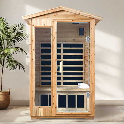 Thermora 2-Person Outdoor Infrared Sauna With Bluetooth Audio And LED Lighting (SAK28694)