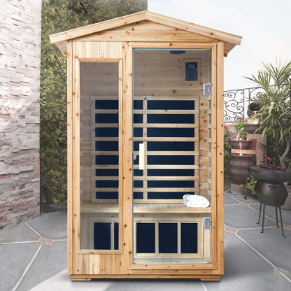 Thermora 2-Person Outdoor Infrared Sauna With Bluetooth Audio And LED Lighting (SAK28694)