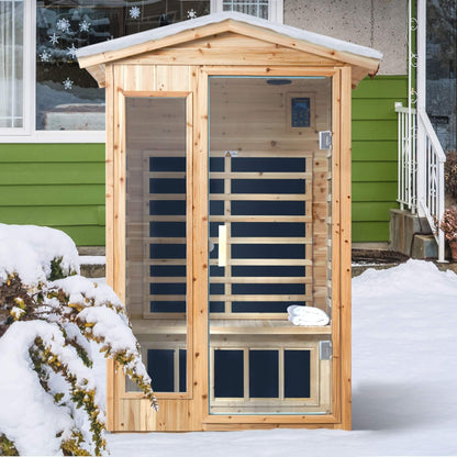 Thermora 2-Person Outdoor Infrared Sauna With Bluetooth Audio And LED Lighting (SAK28694)