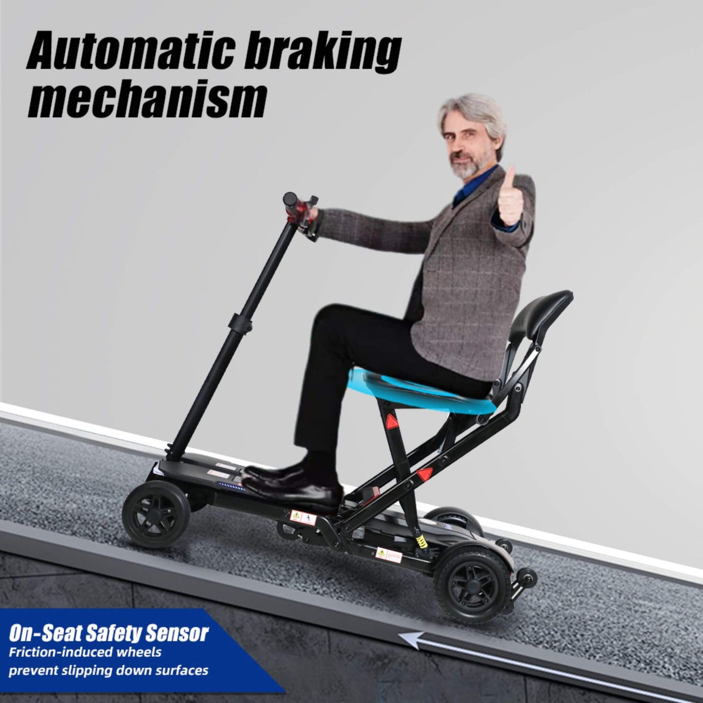 Ultra Lightweight 4-Wheel Folding Mobility Scooter With Remote For Adults And Elderly (SAK58976)