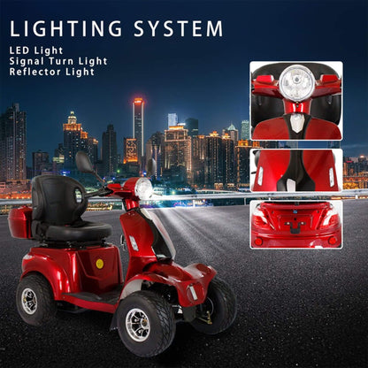 Zvg 4-Wheel 60V/20AH Electric Golf Senior Travel Mobility Scooter For Adults, 440LBS (SAK91582)