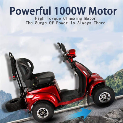 Zvg 4-Wheel 60V/20AH Electric Golf Senior Travel Mobility Scooter For Adults, 440LBS (SAK91582)