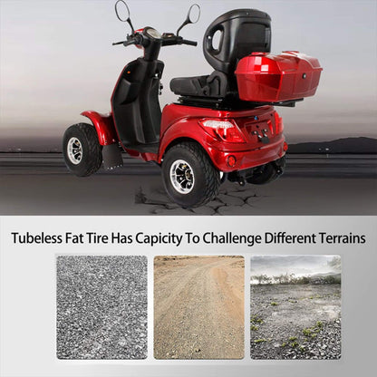 Zvg 4-Wheel 60V/20AH Electric Golf Senior Travel Mobility Scooter For Adults, 440LBS (SAK91582)