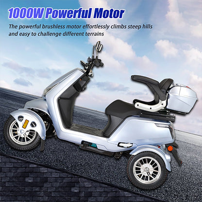 Zvg Heavy-Duty 1000W 60V20AH Four Wheel All-Terrain Travel Mobility Scooter, 440LBS (SAK97245)