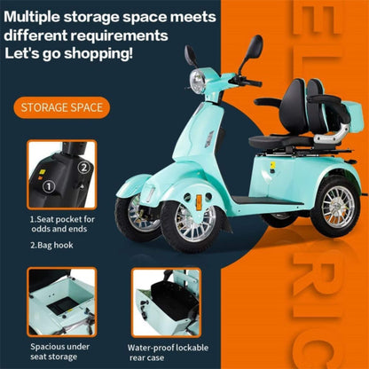 Zvg Heavy-Duty 800W 60V/20AH Four Wheel All-Terrain Travel Mobility Scooter For Adults And Seniors, 500LB (SAK97156)